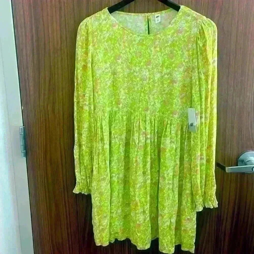 BP Women's Print Long Sleeve Dress In Green Hannah Kate
Size  S NWT
